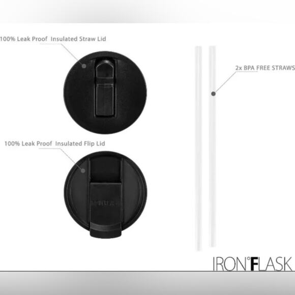 IRON °FLASK Rover Tumbler Pearl 32oz Vacuum Insulated 2 Lids 2 Straws Drink Cup - Picture 6 of 16